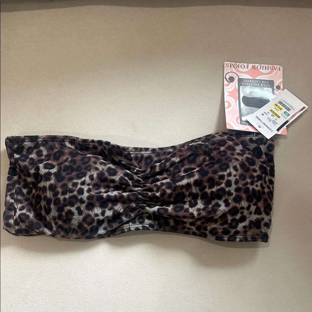 Fashion Forms Leopard Print Bandeau Bralette - Brown & Black